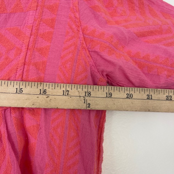 Devotion Twins $298 Ella Pink Geometric Tiered Bell Sleeve Dress Size Small - Picture 8 of 9